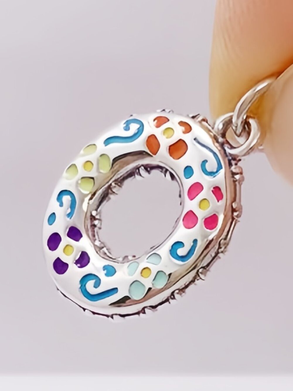 James Avery Enamel Consuela Floral Initial Charm